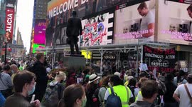 Dozens join climate and racial justice march in New York City