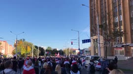 March of 100,000 marks seventh week of Belarus protests