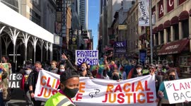 Dozens join climate and racial justice march in New York City