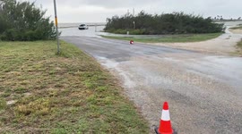 Tropical Beta storm surge in Indianloa, Tx