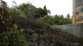 Skateboarder awesome jump in L.A.