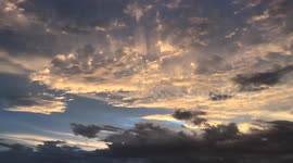 Watch as sun turns mammatus clouds orange at sunset as storm passes over Northumberland post Storm Ellen