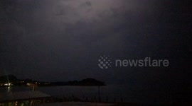 Four-hour plus lightning show hits Greece one day after Medicane Lanos