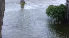 Water rushing in with storm surge from tropical storm Beta