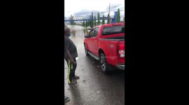 Flooding along the Western Main Road, Cocorite, Trinidad