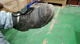 The men Shaking the shoes