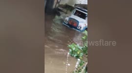 India Floods: Truck Drives Through Submerged Road In Mumbai