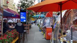 A Manhattan restaurant has resorted to serving diners in PLASTIC BUBBLES as indoor dining is still forbidden in New York City