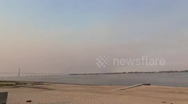 Smoke clouds linger over Parana River Delta in Argentina during wildfires
