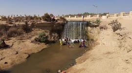Old Egyptian Waterfalls Located In Egypt Wadi El Rayan Faiyum