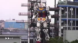 Giant moving 'Gundam' robot seen in Japan's Yokohama