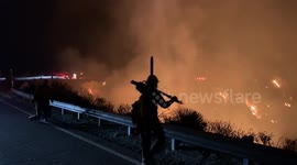 US firefighters continue to battle Bobcat Fire as it burns over 100,000 acres