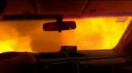 Shocking video of three firefighters' daring escape from forest fire in Argentina