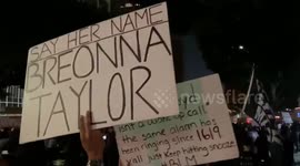 Hundreds march in Los Angeles against decision in Breonna Taylor case