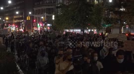 Peaceful protesters congregate in New York after Breonna Taylor decision
