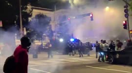 Police fire tear gas at demonstrators during Breonna Taylor protest in Atlanta