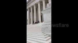 Ruth Bader Ginsburg's flag-draped coffin seen at US Capitol