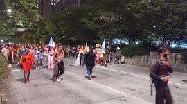 Black Trans Lives Matter protesters march and chant in New York City