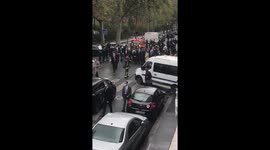 Prime minister, ministre de l’intérieur and Paris mayor leaving boulevard Richard lenoir