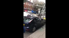 1 person injured after scaffolding smashes into road in north London