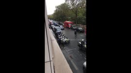 Prime minister, ministre de l’intérieur and mayor arriving at boulevard Richard lenoir