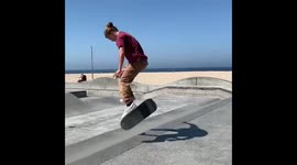 Impressive tricks performed by skater from Venice, California