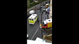 Emergency services attend scene of Paris knife attack