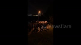 Zavadski district with national flags came out to protest in Minsk, Belarus