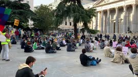Global Climate Action Day event in Madrid draws crowd demanding action on environment