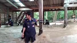 Flash floods swamp homes in Kanchanaburi, Thailand