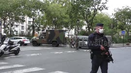 Aftermath of Paris knife attack near former offices of Charlie Hebdo