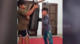 Seven-year-old boy sets Asian record for most punches thrown in one minute