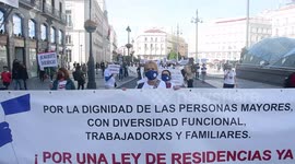Manifestación en Madrid por la aprobación de una ley de residencias