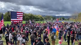 Far-right group Proud Boys holds rally in Portland, Oregon