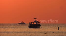 Lobster Boats Off Marblehead Massachusetts