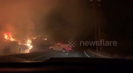 Terrifying footage of photographer's drive through wildfire in Napa County, California