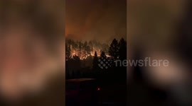 Hillside glows with embers as Glass Fire burns through Napa County, California