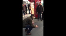 Man Attempting Standing Jump Challenge  Hilarious Fail