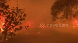 Fire crews drive through fast-moving wildfire in Napa County