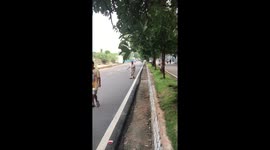 Jaywalking in Hyderabad
