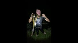 'That was incredible!' Florida man jumps into river and catches large Burmese python