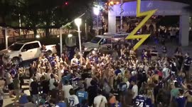 US: Tampa Bay Lightning Fans Topple Light Pole Outside Amalie Arena After Stanley Cup Win