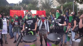 Women protest in support of abortion rights in Colombia