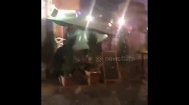 Watch incredible scenes as huge hail and storm force winds rip through streets of Turkish town with complete power failure
