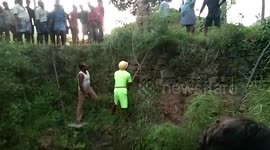 Man rescued after falling into 90-foot-deep well in southern India