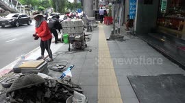 Pavement repairs in Bangkok, Thailand