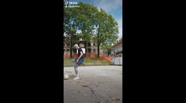 Spin flick + volley from half court