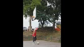 Behind the hoop overhead flick