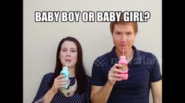 Gender reveal making use of flavoured drinking milk