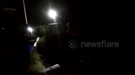Trapped dog rescued from 70-foot-well in southern India